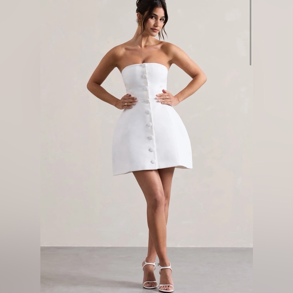 Club L London White Strapless Dress